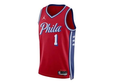 Nike Harden Philadelphia 76ers NBA Statement Jersey Red DO9539-664