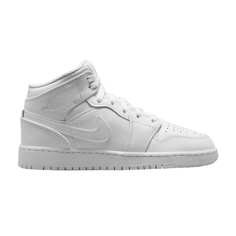 Nike Air Jordan 1 Mid Triple White (2023) (GS) 554725-136