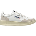 Autry Medalist Leather Low White Beige Suede (Women's) AULW LS33