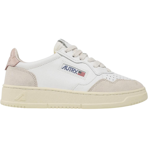 Autry Medalist Leather Low White Pink (Women's) AULW LS37