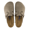 Birkenstock Boston Suede Taupe — boven