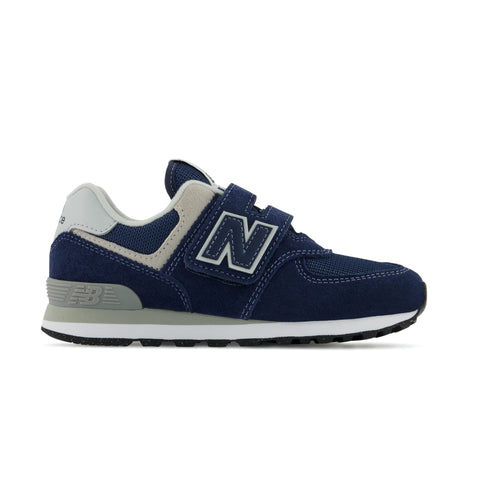 New Balance Kids-574 Core Hook Loop Grey Bleu-Sneakers-PV574EVN-SNEAQS-1