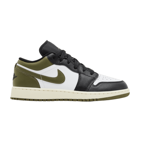 Nike Air Jordan 1 Low Black Toe Medium Olive (GS) 553560-092