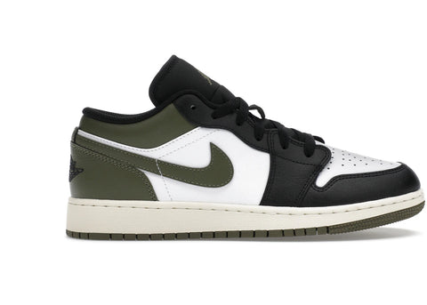 Nike Air Jordan 1 Low Black Toe Medium Olive (GS) 553560-092