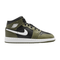 Nike Air Jordan 1 Mid Black White Olive (GS) DQ8423-092