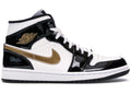 Nike Air Jordan 1 Mid Patent Black White Gold 852542-007