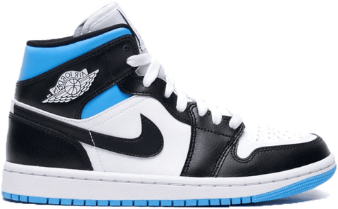 Nike-Air Jordan 1 Mid White/Black University Blue WMNS-Sneakers-BQ6472-102-SNEAQS-1