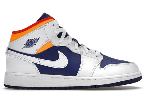 Nike-Jordan 1 Mid White Laser Orange (GS)-Sneakers-554725-131-SNEAQS-1