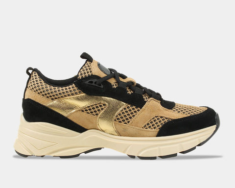 Shoecolate-Nora Zwart Goud-Sneakers-SNEAQS-1