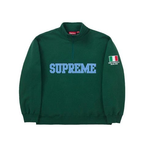 Supreme Milan Shop Flag Half Zip Pullover Green SUP-HALFZIP-FLAG-GREEN
