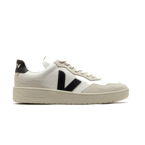 Veja-V 90 Leather White Black-Sneakers-VD2021061-SNEAQS-1
