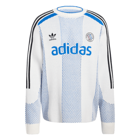 Unknown Adidas Blokecore Longsleeve Light Weight Pullover White Blue KQ5085