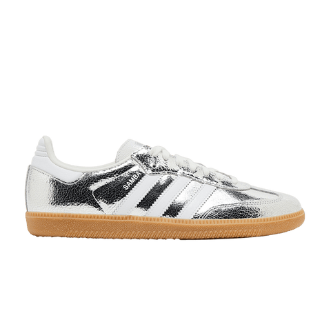 adidas Samba OG Silver Metallic Cracked Leather (Women's) JR0035